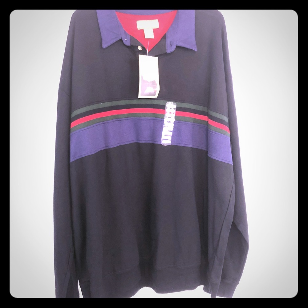 Sun River Mens XXL Long Sleeved Polo Cotton Shirt